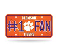 Clemson Tigers Official NCAA 30cm x 15cm Metal #1 Fan Licence Plate by Rico Industries