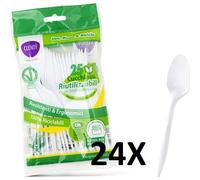 CLENDY 24x CUCCHIAINI RIUTILIZZABILI BIANCOPZ.18, TOTALE 648 CUCCHIAINI 000000