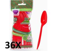 CLENDY 36x CUCCHIAINI RIUTILIZZABILI ROSSO PZ.18 TOTALE 648 CUCCHIAI 0000000444