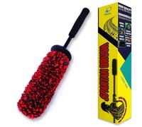 Clenzee Spazzola per ruote in microfibra, morbida e non metallica, spazzola per la pulizia dei cerchioni e spazzola per pneumatici, non pieghevole, di grandi dimensioni