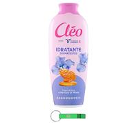 Cleo Bagnodoccia gel doccia con fiori di iris e nettare di miele, pelle morbida, liscia e vellutata, detergente per il corpo 750 ml + portachiavi Beni Culinari gratuito
