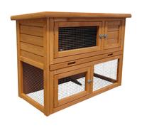 Cleo Conigliera Barnie Marrone 95x45x70 Cm Con Recinto E Cassetto In Zinco