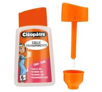 CLÉOPÂTRE - Colla trasparente forte "adesivo" in 80 g con pennello integrato - ideale per lavori manuali e hobby creativi - Rientro delle classi - Produzione francese