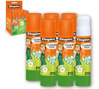 CLEOPATRE - Confezione da 6 bastoncini di colla vegetale, 21 g, naturale senza solventi, ideale per scuole, cancelleria, ufficio, forniture scolastiche