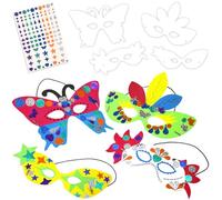 Cléopâtre - Kit di 4 mascherine da decorare con 115 gommette olografiche lucide - tempo libero creativo per bambini - ideale per Carnevale, Festa, Compleanno