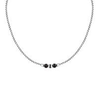 CLEOR Collana in acciaio e occhio di tigre, CRYSTAL,STEEL,TIGER EYE STONE