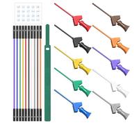 Cleqee 10 pezzi SMD IC ganci di prova clip con ponticello in silicone per analisi logica, 10 colori