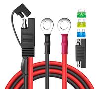 Cleqee Connettore batteria SAE, cablaggio terminale SAE a O-ring, 10 AWG, 2 pin, cavo di prolunga della batteria a scollegamento rapido con adattatore RP, fusibili da 15 A/20 A/30 A, 2 piedi per