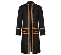 Clero romano Cassock Sacerdote Veste Liturgico Paramento Predicatore Altare Server Stile Vintage Halloween Tailcoat Giacche, Nero, 3X-Large