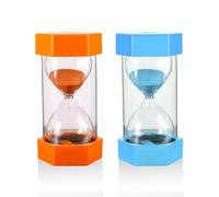 Clessidra a 2 pezzi, 5 minuti di clessidra arancione, clessidra blu da 10 minuti, timer da gioco, clessidra per cucina, timer doccia creativo e interessante