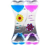 Clessidra a forma di doppio cuore, blu, rosa, liquido, movimento, bolla, olio, clessidra, idea regalo, doppio cuore, movimento liquido, bolla, olio, clessidra, timer per cucina e sala da pranzo