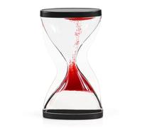 Clessidra a Sabbia 10 Minuti con Effetto Anti-Gravità - Timer Sensoriale Premium, Sabbia Mobile per Decorazione Vintage da Scrivania, Aiuto Concentrazione per Adulti e Bambini(Rosso)