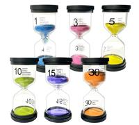 Clessidra a Sabbia,6 Pezzi Clessidra Set,Colorate Clessidra per Bambini 1/3/5/10/15/30 Minuti,Timer dell'orologio,Clessidre Colorato Sabbia Orologio Timer da Cucina Time