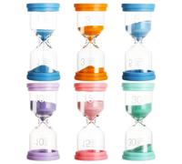 Clessidra a Sabbia Colorata 6 Pezzi, Timer da 1/3/5/10/15/30 Minuti per Bambini, Apprendimento, Cucina, Ufficio, Decorazione e Giochi Educativi