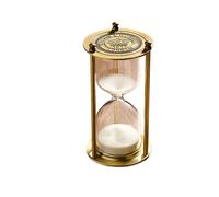 Clessidra a tre pilastri in metallo da 5/10/15/30/60 minuti, timer vintage for libreria, studio, casa, scrivania, arredamento