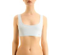 Clessidra Brassière Spalla Larga Donna in Cotone Elasticizzato Made in Italy, Bralette, Reggiseno, Bra Top, Brassiere Donna E-571 (1, Cielo)