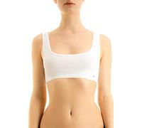 Clessidra Brassière Spalla Larga Donna in Cotone Elasticizzato Made in Italy, Bralette, Reggiseno, Bra Top, Brassiere Donna E-571 (2, Bianco)