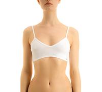 Clessidra Brassière Spalla Stretta Donna in Cotone Elasticizzato Made in Italy, Bralette, Reggiseno, Bra Top, Brassiere Donna E-570 (4, Bianco)