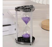 Clessidra, Clessidra decorativa for bambini con cornice in metallo, timer da 5/10 minuti for lavarsi i denti/fare il bagno/cucinare/pulire, decorazione for studio e ufficio(Purple,5 minutes 11.5*7cm)