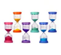Clessidra Colorata, Set Di 6 Colori, Set Di Orologi Per Uova, 1/3/5/10/15/30 Minuti, Clessidra, Set Per Bambini, Timer In Vetro, Timer Per Lavarsi I Denti, Ufficio