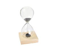 Clessidra con Sabbia Magnetica per Camera e Salotto - Clessidra con Durata di 1 Minuto Ideale come Arredamento della Casa e Ufficio, in Legno e Vetro, 16cm