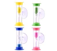 Clessidra con Ventosa,4 Pezzi Clessidra 2/3 Minuti Clessidras Bambini Timer a Clessidra,Colorata Sabbia Set Sandglass Timer Orologio per Cucina,Lavarsi i Denti,Apprendimento,Gli Sport e i Giochi