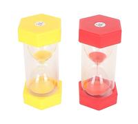 Clessidra esagonale 3 minuti timer di sabbia per giochi per bambini cucina in classe cucina portatili rossi gialli 2 pezzi
