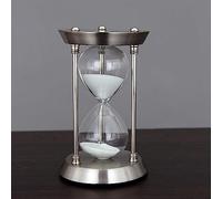 Clessidra in metallo vintage, Clessidra, 30 minuti / 60 Orologio a sabbia Artigianato in metalloSouvenir creativi. for la decorazione 'ufficio studio a casa(Silver 1,30 minutes)