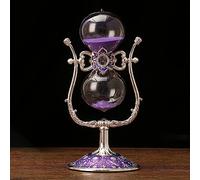 Clessidra in metallo vintage, Timer a clessidra, Orologio a sabbia a, Assistente gestione del tempo, Clessidra in metallo vintage 15 minuti / 30 60 Rotazione a 360° Grande(Purple,15 minutes)
