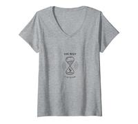 Clessidra ispiratrice Il Meglio Deve Ancora Venire Maglietta con Collo a V, Donna, Grigio Melange, XL