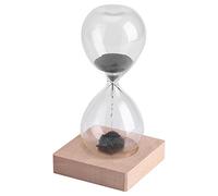 Clessidra Magnetica con Timer per Sabbia, Divertente Forma Fai-da-te Clessidre con Sabbia in Ferro Timer Home Desktop Office Sculture Decorazione Display con Base in Legno