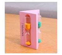 clessidra, Mini clessidra in legno da 3+5+7 minuti, forma triangolare, decorazione creativa con sabbia, piccoli ornamenti, regalo, timer cucina(Roze)