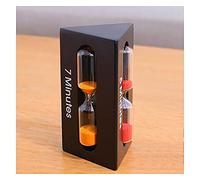 clessidra, Mini clessidra in legno da 3+5+7 minuti, forma triangolare, decorazione creativa con sabbia, piccoli ornamenti, regalo, timer cucina(Black)