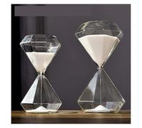 Clessidra personalizzata a forma di diamante, set di timer trasparente (5/15/30 minuti), per decorazione moderna di casa e ufficio, soggiorno e camera da letto (blu, 15 min)