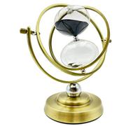 Clessidra Rotante a 720 Gradi Classico in Vetro Sabbia Orologio Timer,Metallo Dorato Clessidra 60 Minuti,Ottone Clessidra Decorativa,per Casa,Camera da Letto,Ufficio, Natale,San Valentino(Nero)