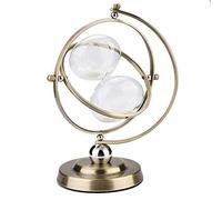 Clessidra Rotante in Metallo Dorato 15 Minuti, Timer Classico in Vetro Sabbia Orologio Timer per Halloween Natale San 10,23 * 7,48 Pollici