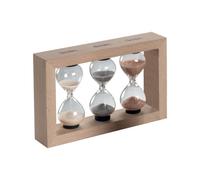 Clessidra segnatempo in legno e vetro con tre ampolle durata multipla