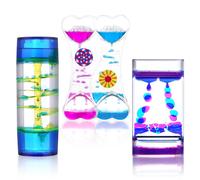 CLESSIDRA SENSORIALE TIMER LIQUIDO 3 PEZZI CUORE ANTISTRESS GIOCATTOLI RELAX E S