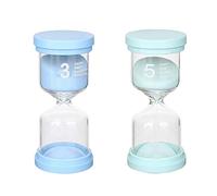 Clessidra Set, 3 minuti e 5 minuti, Sandglass Timer per bambini, Clessidre Sand Clock Timer Orologio da Sabbia Gestione del tempo Assistente Timer da Cucina gioco classe Ufficio Decorazione domestica