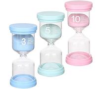 Clessidra Set, 3 PCS, 3 minuti, 5 minuti e 10 minuti, Sandglass Timer per bambini, Clessidre Sand Clock Timer Orologio da Sabbia Timer da Cucina gioco classe Ufficio Decorazione domestica