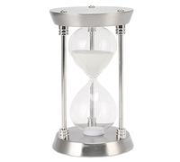 Clessidra vuota in metallo con sabbia, set di timer con cornice, orologio vintage lucido per matrimoni, casa, scrivania, ufficio, decorazione (argento)