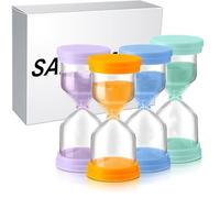 Clessidre colorate, Colori Timer a Clessidra, Timer Sandglass Set 3 5 10 30 minuti, Sand Clock Timer per Spazzolini a Clessidra Timer da Cucina Orologi Decorazione Time Management, 4 PCS
