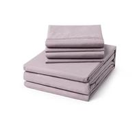 Cleva Set di lenzuola per letto singolo, con tasca profonda, 4 pezzi, ultra morbide, lavabili in lavatrice, lussuose, resistenti al restringimento e allo sbiadimento, lenzuola ricamate (matrimoniale,