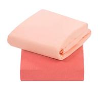 ClevaMama Set 2 Lenzuola Lettino Neonato in 100% Cotone, Coprimaterasso per Culla con Angoli Rettangolari Elasticizzati, Rosa Corallo - 60 x 120 x 12 cm