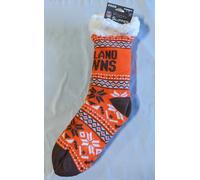 Cleveland Browns Donna Fair Navata Alto Logo Footy Pantofole Misura 6-10 No Skid