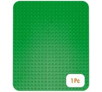 Clever Creations - base per costruzioni - compatibile con tutte le principali marche - solo mattoncini a pioli grandi - 38 x 26,7 cm - verde scuro