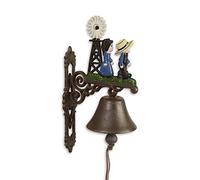 Clever-Deko, campana da giardino, girandola a vento, in ghisa, ferro, campana in metallo, campana da parete, campana per nave, stile rustico, marrone