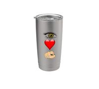 Clever Eye Heart You «Ti amo» Bicchiere termico in acciaio inox doppia parete