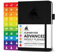 Clever Fox Advanced Agenda settimanale - Agenda senza aggiornamento per la produttività quotidiana e la gestione del tempo - Giorno organizzatore diario - copertina rigida A5, nero