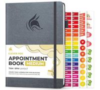Clever Fox Agenda per appuntamenti - Agenda oraria con fasce orarie - Planner per lavoro quotidiano e cose da fare - settimanale e mensile, senza data, copertina rigida, formato A5 (argento nero)